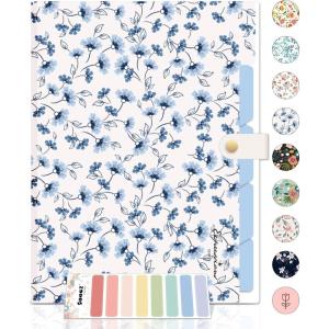 imageSooez Expanding File Folders Organizer Folders with 5 Pockets Folders for Documents wSticker Accordion File Organizer Paper Receipt Bill Filing Organizer School Office Travel Essentials SuppliesLight Blue Floral