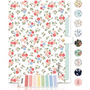 imageSooez Expanding File Folders Organizer Folders with 5 Pockets Folders for Documents wSticker Accordion File Organizer Paper Receipt Bill Filing Organizer School Office Travel Essentials SuppliesWhite Floral