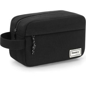 imageSooez Original High Capacity Pencil Case Big Pencil Bag Pouch Box Organizer Pen Case Portable Journaling Supplies with Easy Grip Handle ampamp Loop Aesthetic Supply for Girls Adults Mint GreenCanvas Black