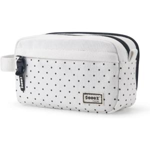 imageSooez Original High Capacity Pencil Case Big Pencil Bag Pouch Box Organizer Pen Case Portable Journaling Supplies with Easy Grip Handle ampamp Loop Aesthetic Supply for Girls Adults Mint GreenWhite