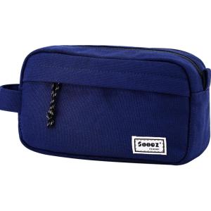 imageSooez Original High Capacity Pencil Case Big Pencil Bag Pouch Box Organizer Pen Case Portable Journaling Supplies with Easy Grip Handle ampamp Loop Aesthetic Supply for Girls Adults Mint GreenCanvas Navy Blue