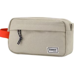 imageSooez Original High Capacity Pencil Case Big Pencil Bag Pouch Box Organizer Pen Case Portable Journaling Supplies with Easy Grip Handle ampamp Loop Aesthetic Supply for Girls Adults Mint GreenCanvas Beige