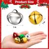image100PCS 1 Inch Jingle Bells Christmas Metal Bells Craft for Christmas Festival Party Wedding Decorations DIY Project Large Jingle Bells Bulk Silver