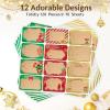 image120Pcs Foil Christmas Gift Tags Stickers for Presents 12 Jumbo Designs Sooez Self Adhesive to and from Labels Xmas Peel and Stick Gift Name Tags Festival Holiday Christmas Wrapping AccessoriesKraft Paper