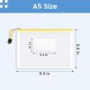 imageSooez 24 Pack Mesh Zipper Pouch Bags with Label Pocket A6 9147 in Small Pencil Case Pouch for Organizing Clear Plastic Pencil Pouches Bulk for School Supplies Storage Money Envelopes for CashA5