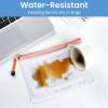imageSooez 24 Pack Mesh Zipper Pouch Bags with Label Pocket A6 9147 in Small Pencil Case Pouch for Organizing Clear Plastic Pencil Pouches Bulk for School Supplies Storage Money Envelopes for CashA5