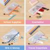 imageSooez 24 Pack Mesh Zipper Pouch Bags with Label Pocket A6 9147 in Small Pencil Case Pouch for Organizing Clear Plastic Pencil Pouches Bulk for School Supplies Storage Money Envelopes for CashA6