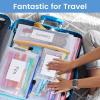 imageSooez 24 Pack Mesh Zipper Pouch Bags with Label Pocket A6 9147 in Small Pencil Case Pouch for Organizing Clear Plastic Pencil Pouches Bulk for School Supplies Storage Money Envelopes for CashB4