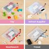 imageSooez 24 Pack Mesh Zipper Pouch Bags with Label Pocket A6 9147 in Small Pencil Case Pouch for Organizing Clear Plastic Pencil Pouches Bulk for School Supplies Storage Money Envelopes for CashA5