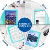 imageSooez Art Portfolios 11quotx17quot Large Portfolio Folder with 30 Pockets ampamp Black Inner Sheets Display 60 Pages 11 x 17 Presentation BookAuqa Blue