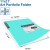 imageSooez Art Portfolios 11quotx17quot Large Portfolio Folder with 30 Pockets ampamp Black Inner Sheets Display 60 Pages 11 x 17 Presentation BookAuqa Blue