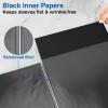 imageSooez Art Portfolios 11quotx17quot Large Portfolio Folder with 30 Pockets ampamp Black Inner Sheets Display 60 Pages 11 x 17 Presentation BookAuqa Blue