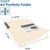 imageSooez Art Portfolios 11quotx17quot Large Portfolio Folder with 30 Pockets ampamp Black Inner Sheets Display 60 Pages 11 x 17 Presentation BookIvory