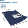 imageSooez Art Portfolios 11quotx17quot Large Portfolio Folder with 30 Pockets ampamp Black Inner Sheets Display 60 Pages 11 x 17 Presentation BookNavy Blue