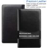imageSooez Leather Professional Business Card Book Holder Organizer 240 Capacity Credit Card Booklet PU Name Cards Holder Storage File for Men Women BlackBlue