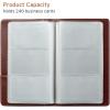 imageSooez Leather Professional Business Card Book Holder Organizer 240 Capacity Credit Card Booklet PU Name Cards Holder Storage File for Men Women BlackBrown