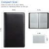 imageSooez Leather Professional Business Card Book Holder Organizer 240 Capacity Credit Card Booklet PU Name Cards Holder Storage File for Men Women BlackGrass Green