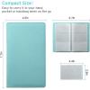 imageSooez Leather Professional Business Card Book Holder Organizer 240 Capacity Credit Card Booklet PU Name Cards Holder Storage File for Men Women BlackMint Green