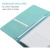 imageSooez Leather Professional Business Card Book Holder Organizer 240 Capacity Credit Card Booklet PU Name Cards Holder Storage File for Men Women BlackMint Green