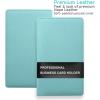imageSooez Leather Professional Business Card Book Holder Organizer 240 Capacity Credit Card Booklet PU Name Cards Holder Storage File for Men Women BlackMint Green