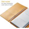 imageSooez Leather Professional Business Card Book Holder Organizer 240 Capacity Credit Card Booklet PU Name Cards Holder Storage File for Men Women BlackOrange