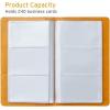 imageSooez Leather Professional Business Card Book Holder Organizer 240 Capacity Credit Card Booklet PU Name Cards Holder Storage File for Men Women BlackOrange