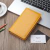imageSooez Leather Professional Business Card Book Holder Organizer 240 Capacity Credit Card Booklet PU Name Cards Holder Storage File for Men Women BlackOrange