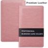 imageSooez Leather Professional Business Card Book Holder Organizer 240 Capacity Credit Card Booklet PU Name Cards Holder Storage File for Men Women BlackPink