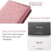 imageSooez Leather Professional Business Card Book Holder Organizer 240 Capacity Credit Card Booklet PU Name Cards Holder Storage File for Men Women BlackPink