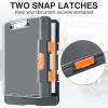 imageSooez Original Clipboard with 2 Storage ampamp Pen Holder Heavy Duty Clip Boards 85x11 with Dual Storage Clearview Dry Erase Coach Clipboard with Real Hinge High Capacity School ampamp Office SuppliesGray  Orange