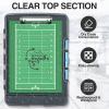 imageSooez Original Clipboard with 2 Storage ampamp Pen Holder Heavy Duty Clip Boards 85x11 with Dual Storage Clearview Dry Erase Coach Clipboard with Real Hinge High Capacity School ampamp Office SuppliesGray  Blue