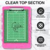 imageSooez Original Clipboard with 2 Storage ampamp Pen Holder Heavy Duty Clip Boards 85x11 with Dual Storage Clearview Dry Erase Coach Clipboard with Real Hinge High Capacity School ampamp Office SuppliesPink