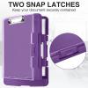 imageSooez Original Clipboard with 2 Storage ampamp Pen Holder Heavy Duty Clip Boards 85x11 with Dual Storage Clearview Dry Erase Coach Clipboard with Real Hinge High Capacity School ampamp Office SuppliesPurple