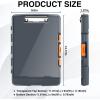 imageSooez Original Clipboard with 2 Storage ampamp Pen Holder Heavy Duty Clip Boards 85x11 with Dual Storage Clearview Dry Erase Coach Clipboard with Real Hinge High Capacity School ampamp Office SuppliesGray  Orange