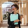 imageSooez Premium PU Leather Padfolio Clipboard with Notepad Letter Size BlackMint Green