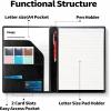 imageSooez Premium PU Leather Padfolio Clipboard with Notepad Letter Size BlackTurquoise