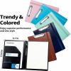 imageSooez Premium PU Leather Padfolio Clipboard with Notepad Letter Size BlackTurquoise