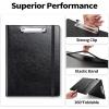 imageSooez Premium PU Leather Padfolio Clipboard with Notepad Letter Size BlackTurquoise