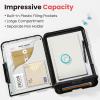 imageSooez Reinforced Clipboard with Storage Inner Plastic Folder Attached Heavy Duty Plastic Clip Boards 85x11 with Pen Holder High Capacity Nursing Clipboard for Teacher Office Home Letter  A4 SizeGrey Blue