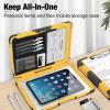 imageSooez Toughest Clipboard with Storage Internal Pen Pouch Included Letter A4 Size Shockproof Heavy Duty Plastic Clip Boards 85x11 High Capacity Clipboards Box Case for Contractor Trucker DriverYellow  Black Corner