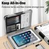 imageSooez Toughest Clipboard with Storage Internal Pen Pouch Included Letter A4 Size Shockproof Heavy Duty Plastic Clip Boards 85x11 High Capacity Clipboards Box Case for Contractor Trucker DriverGrey  Black Corner
