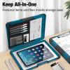 imageSooez Toughest Clipboard with Storage Internal Pen Pouch Included Letter A4 Size Shockproof Heavy Duty Plastic Clip Boards 85x11 High Capacity Clipboards Box Case for Contractor Trucker DriverGrey Blue