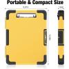 imageSooez Toughest Clipboard with Storage Internal Pen Pouch Included Letter A4 Size Shockproof Heavy Duty Plastic Clip Boards 85x11 High Capacity Clipboards Box Case for Contractor Trucker DriverYellow  Black Corner