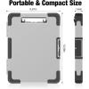 imageSooez Toughest Clipboard with Storage Internal Pen Pouch Included Letter A4 Size Shockproof Heavy Duty Plastic Clip Boards 85x11 High Capacity Clipboards Box Case for Contractor Trucker DriverGrey  Black Corner