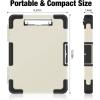 imageSooez Toughest Clipboard with Storage Internal Pen Pouch Included Letter A4 Size Shockproof Heavy Duty Plastic Clip Boards 85x11 High Capacity Clipboards Box Case for Contractor Trucker DriverBeige