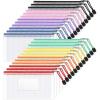 imageSooez 24 Pack Mesh Zipper Pouch Bags with Label Pocket A6 9147 in Small Pencil Case Pouch for Organizing Clear Plastic Pencil Pouches Bulk for School Supplies Storage Money Envelopes for CashA6