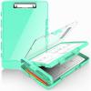 imageSooez Original Clipboard with 2 Storage ampamp Pen Holder Heavy Duty Clip Boards 85x11 with Dual Storage Clearview Dry Erase Coach Clipboard with Real Hinge High Capacity School ampamp Office SuppliesTurquoise