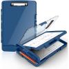 imageSooez Original Clipboard with 2 Storage ampamp Pen Holder Heavy Duty Clip Boards 85x11 with Dual Storage Clearview Dry Erase Coach Clipboard with Real Hinge High Capacity School ampamp Office SuppliesDark Blue