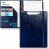 imageSooez Premium PU Leather Padfolio Clipboard with Notepad Letter Size BlackNavy Blue