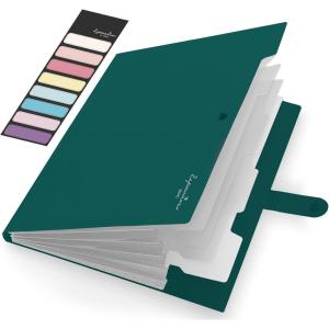 imageSooez Accordion File Organizer Letter Size Expanding File Folder with Labels 5 Pocket Folders for Documents Portable Paper Bill Receipt Organizer for Home School Office Supplies BlackDark Green